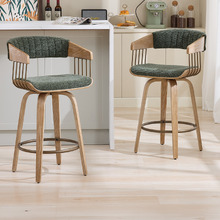 66cm Livia Chenille Swivel Bar Stools (Set of 2)