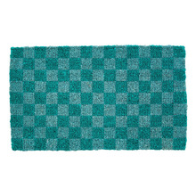 Green Checkers Coir Doormat