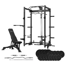 Hartstein PR4 Folding Power Rack & Bench Home Gym Set
