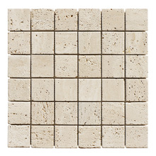 Nadia Tumbled Beige Small Square Travertine Mosaic Tile
