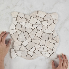 Rami Beige Crazypave Tumbled Marble Mosaic Tile