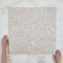 Hadfair 600 x 600mm Silver Terrazzo Look Porcelain Tile