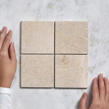 Isha Tumbled Crema Marfil Square Marble Tile