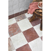 Isha 200 x 200mm Tumbled Merlot Marble Square Tile