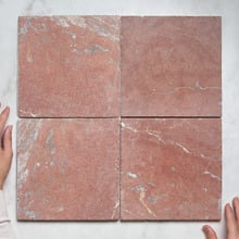 Isha 200 x 200mm Tumbled Merlot Marble Square Tile