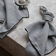 Amara Stitch European Linen Table Napkins (Set of 4)