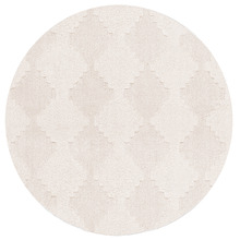 Cream Jovara Checkered Round Rug