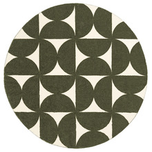 Green Alure Machine Washable Round Rug