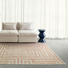 Peach Pasadena Machine Washable Rug