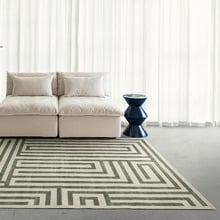 Green Pasadena Machine Washable Rug