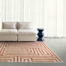 Orange Pasadena Machine Washable Rug
