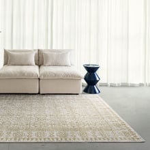 Cream Oberyn Traditional Machine Washable Rug