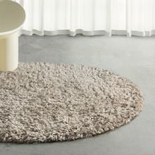 Beige NaMarion Power-Loomed Round Rug