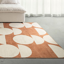 Terracotta & Ivory Kaelix Machine Washable Rug