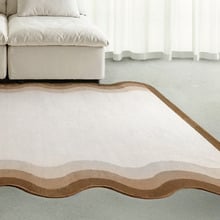 Brown & Cream Oasis Machine Washable Rug