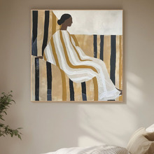 Lady in Stripes Canvas Wall Art