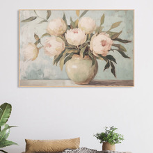 Peonies Flower Still Life Canvas Wall Art