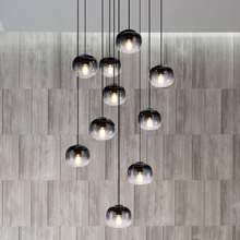 Oilella Glass 10 Light Cluster Pendant