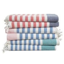6 Piece Stripe Diamond Cotton Beach Towel Set