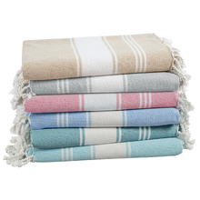 6 Piece Chambray Cotton Beach Towel Set