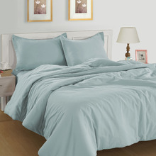 Cool Blue Organic Washed Cotton Quilt Cover Set