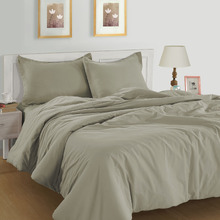 Taupe Organic Washed Cotton Quilt Cover Set