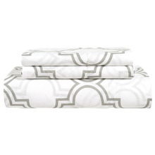 Silver Trellis Organic Washed Cotton Quilt Cover Set