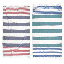 2 Piece Stripe Diamond Cotton Beach Towel Set