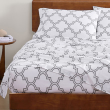 Silver Trellis Organic Washed Cotton Sheet Set
