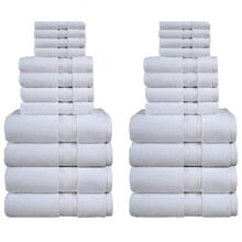 24 Piece Cotton Bathroom Towel Set