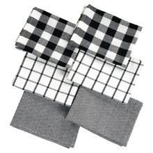 6 Piece Checkered Cotton Tea Towel Set