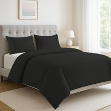 Black Washed Organic Cotton Quilt Cover Set