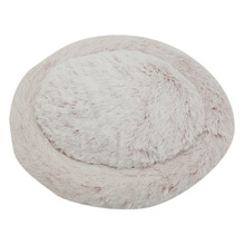 Pink Oval Faux Fur Pet Bed