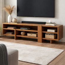 200cm Reverie Rubberwood Entertainment Unit