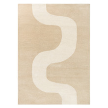 Warm Beige Seireeni Hand-Tufted Pure New Wool Rug