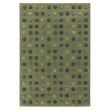 Green Dotty Hand-Tufted Wool Rug