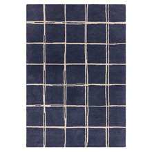 Marine Albany Grid Hand-Tufted Wool Rug