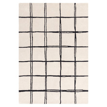 Cream Albany Grid Hand-Tufted Wool Rug