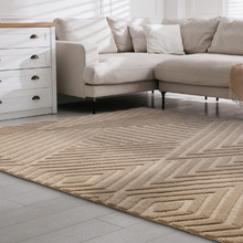 Taupe Hague Chevron Hand-Tufted Wool Rug