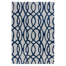 Navy Matrix Wire Hand-Tufted Wool Rug