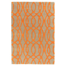 Orange Matrix Wire Hand-Tufted Wool Rug