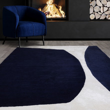 Indigo Matrix Hand-Tufted Wool & Viscose Rug