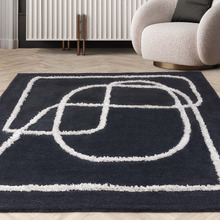 Charcoal Matrix Infinity Hand-Tufted Wool & Viscose Rug
