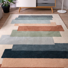 Beige Reef Stacks Hand-Tufted Wool Rug