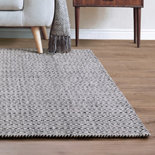 Black & White Ives Flat Weave Cotton & Jute Rug