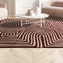 Plum Reef Curve Hand-Tufted Wool Rug