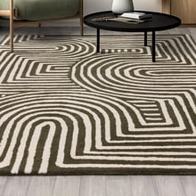 Forest Reef Curve Hand-Tufted Wool Rug