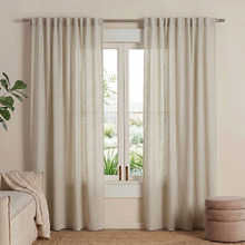 Flax Light Filtering Multi Header Single Panel Curtain