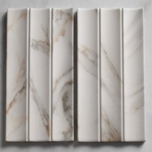 Teemo Matt Calacatta Gold Flute Marble Look  Porcelain Tile