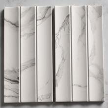 Teemo Matt Flute Statuario Marble Look Porcelain Tile